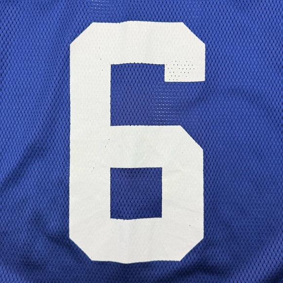 Vintage Reebok “Ghostrider” New York Giants #6 Home Blue Jersey Men’s Large - Picture 4 of 6